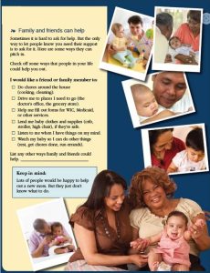 A page from a resource for new parents that highlights implementing plain language in design