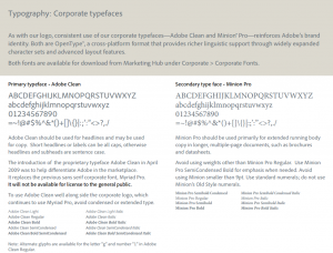 In this 2010 style guide, Adobe defines it's new corporate typefaces to provide a richer linguistic support with advanced layout features