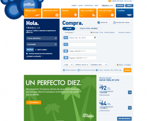 jet blue spanish page website localization