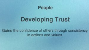 Competency modeling card of People- Developing Trust - Strategic Leadership