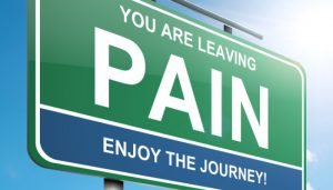 Signage saying You are leaving Pain enjoy the journey