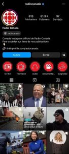 The French-language Instagram account for Radio-Canada