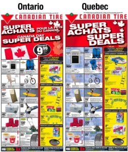 A bilingual Canadian Tire catalogue in French and English