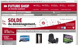 The French version of the Future Shop website as an example of French translation for advertising in Canada