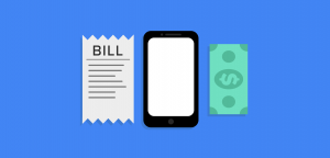 A bill of sale, a cellphone, and a dollar bill