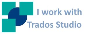The Trados Studio logo with a caption that says "I work with Trados Studio"