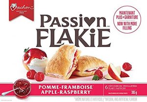 A box of pastries whose box is in French and English, an example of international food packaging translation