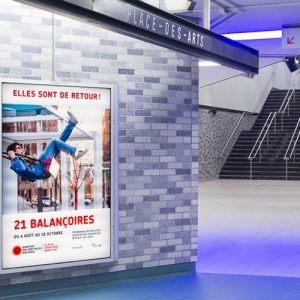 A French-language ad in a Metro station in Quebec
