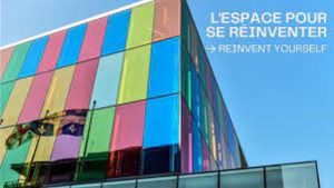 Conference venue in Quebec with a French tagline and English translation: "Reinvent yourself"