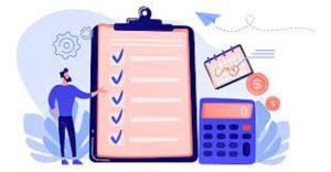 A man makes a checklist and calculations to try and reduce translation costs