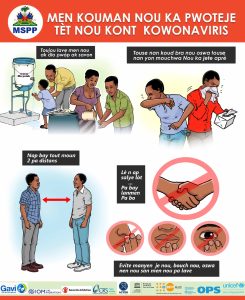 A flyer about COVID-19 prevention in Haitian Creole