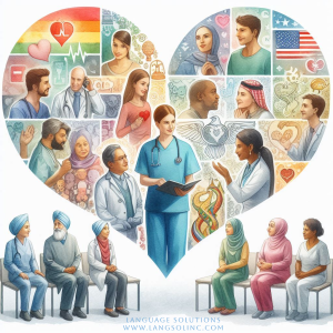 Image of health care providers and patients in a multicultural world showing the importance of health literacy and translation