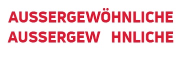 The German word "aussergewöhnliche" rendered correctly and also rendered with the ö having disappeared